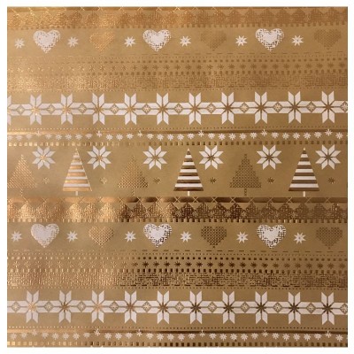 Zoewie Geschenkspapier Weihnachten Urban Chic Gold mit Hotfoil-Prägung Merry Christmas 1,5mx70cm