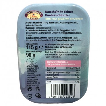 Mayflower Muscheln Knoblauch MSC 115 g