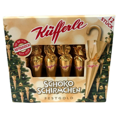 Küfferle Schokoschirmchen Festgold 12 Stück