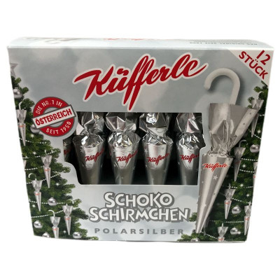 Küfferle Schokoschirmchen Polarsilber 12 Stück