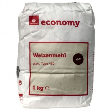 Economy Weizenmehl glatt Type 480 1 kg