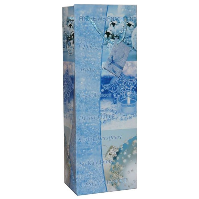 Flaschenbeutel Exclusiv F weihnachtlich blau 36cm x 13cm x 9cm 512TB