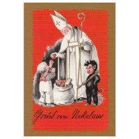 Ansichtskarten Nikolaus „Gruß vom Krampus und Nikolaus“