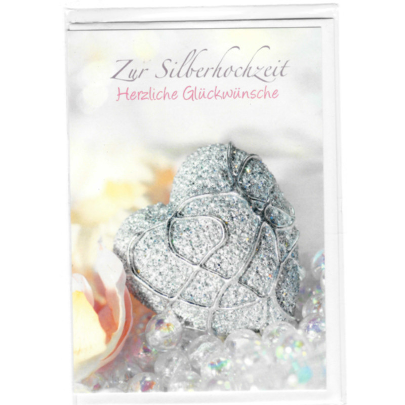 Hochzeitsbillet mit Kuvert Zur Hochzeit Goldene Ringe & Herzmotiv