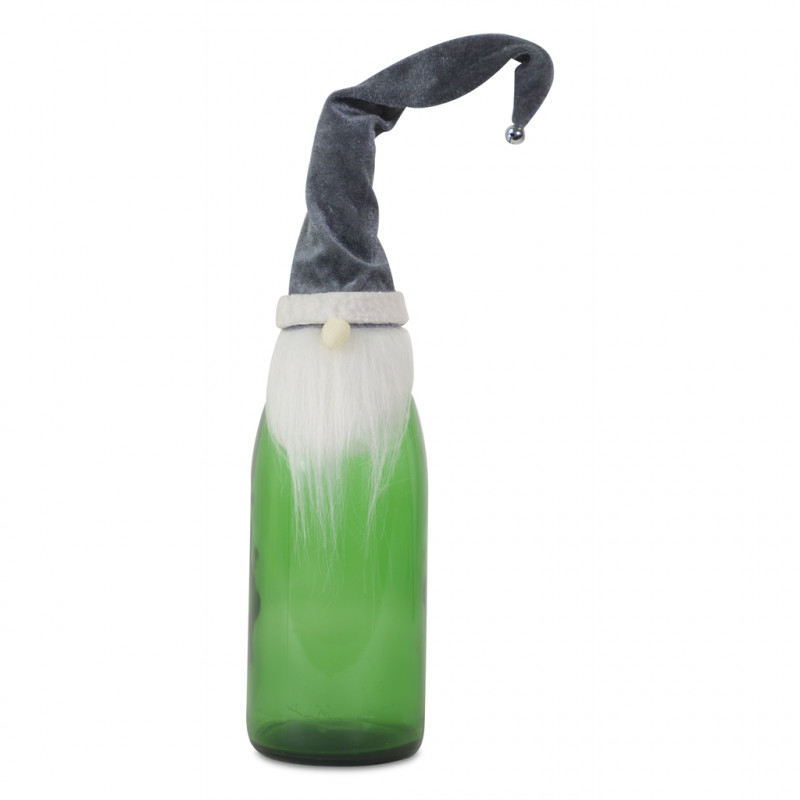 Flaschendeko Santa Grau Stoff 30 cm Weihnachtsdekoration