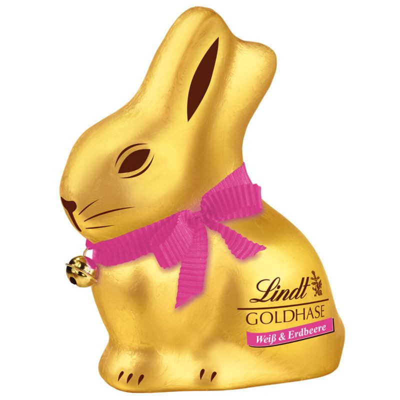 Lindt Goldhase Weiß & Erdbeere 100 g