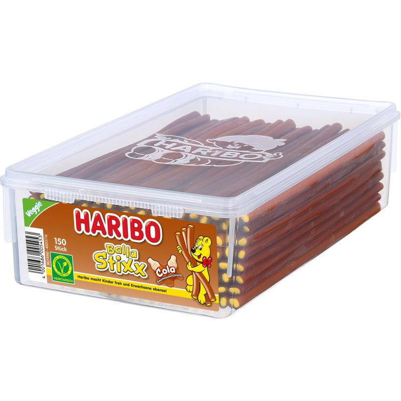 Haribo Balla Stixx Cola Fruchtgummi Stangen 150 Stück Vorratsdose