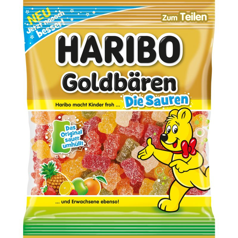 Haribo Goldbären die Sauren Fruchtgummi 175 g Beutel