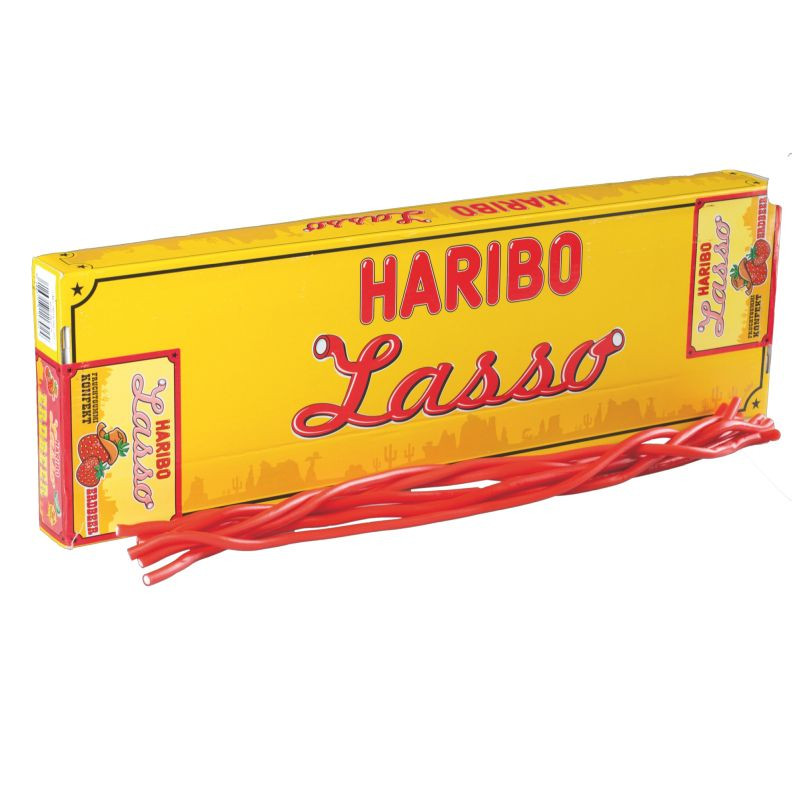 Haribo Lasso Erdbeer Fruchtgummi 50 Stück Weiche Erdbeerschnüre