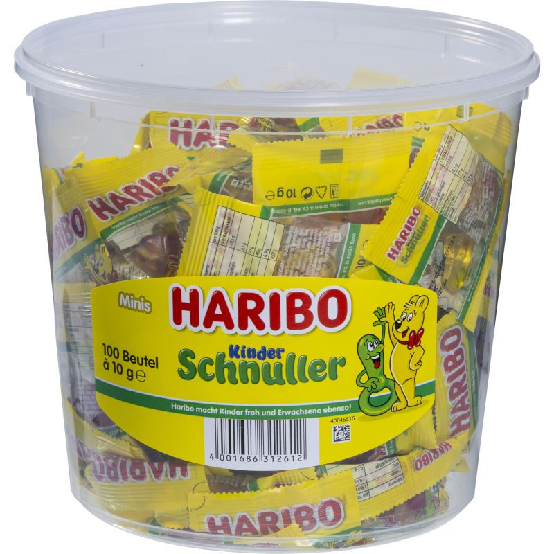 Haribo Minis Schnuller 100x10g Kleine Fruchtgummi Schnuller Portionspackung