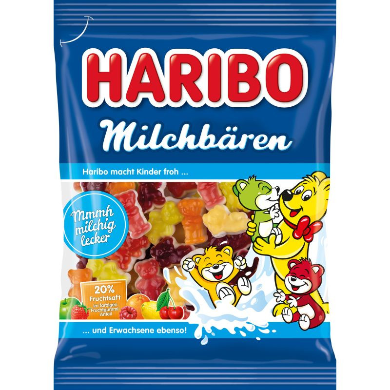 Haribo Milchbären Fruchtgummi 160 g Weiche Bären mit Milchgeschmack