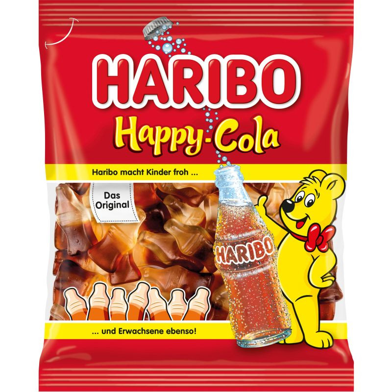 Haribo Happy Cola Fruchtgummi Colaflaschen 175 g Beutel