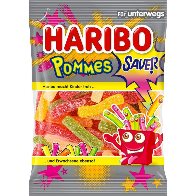 Haribo Saure Pommes 100 g Saure Fruchtgummi Pommes mit intensivem Geschmack