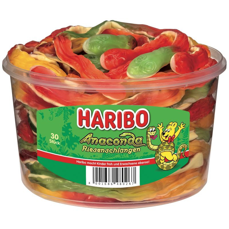 Haribo Anaconda Riesenschlangen Fruchtgummi 30 Stück XL Gummischlangen