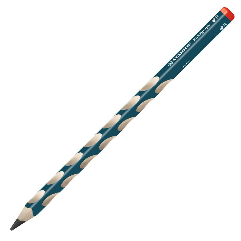 Ergonomischer Dreikant-Bleistift für Rechtshänder - STABILO EASYgraph in petrol - 2er Pack - Härtegrad HB