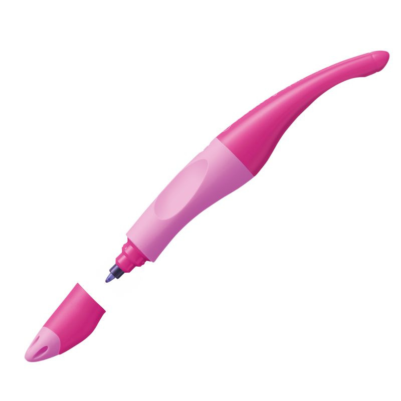 Ergonomischer Tintenroller für Rechtshänder - STABILO EASYoriginal in pink hell/dunkel - Einzelstift - Schreibfarbe blau (löschbar) - inklusive Patrone
