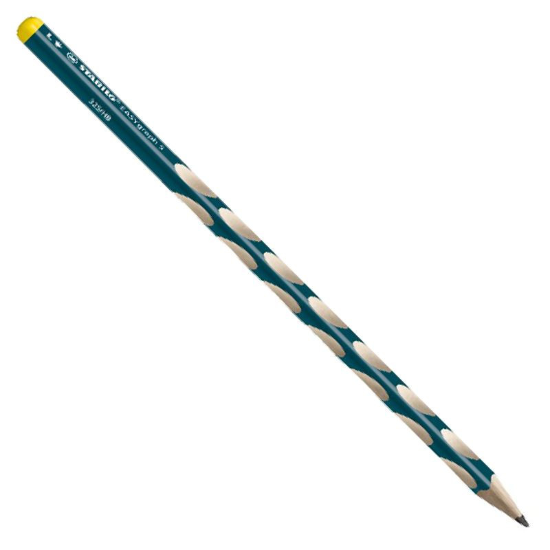 Schmaler Dreikant-Bleistift für Linkshänder - STABILO EASYgraph S in petrol - 2er Pack - Härtegrad HB