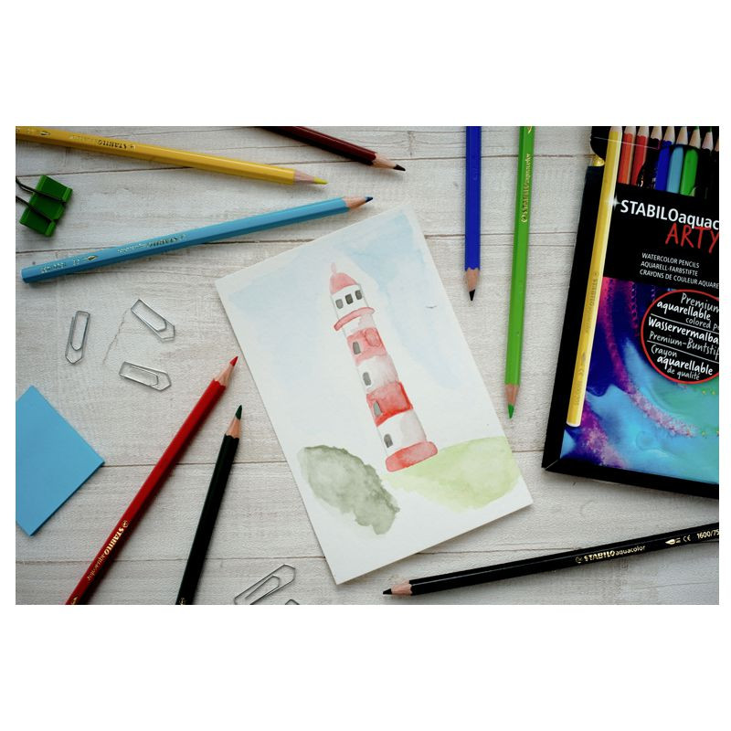 Aquarell-Buntstift - STABILO aquacolor - ARTY - 36er Pack - mit 36 verschiedenen Farben