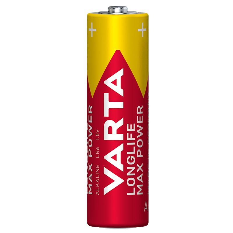 VARTA LONGLIFE Max Power, Alkaline Batterie, AA, Mignon, LR6, 4er Pack, Made in Germany