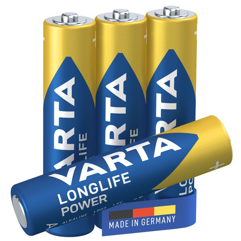 VARTA LONGLIFE Power, Alkaline Batterie, AAA, Micro, LR03, 4er Pack, Made in Germany