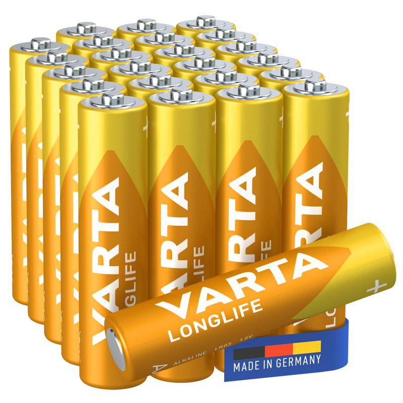 VARTA LONGLIFE, Alkaline Batterie, AAA, Micro, LR03, 24er Pack, Made in Germany