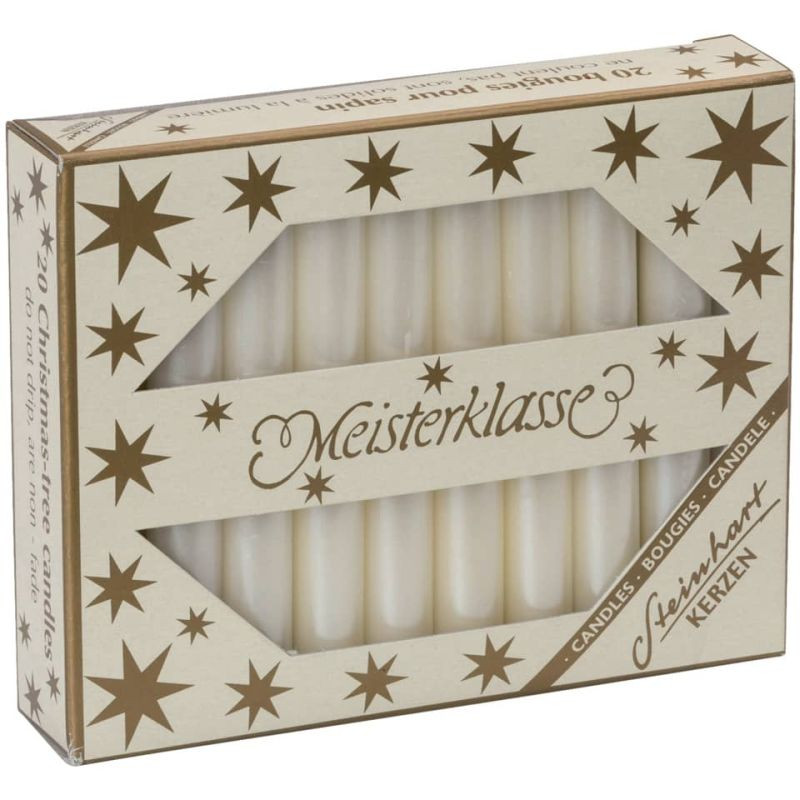 Steinhart Christbaumkerze champagne glänzend 20 Stück