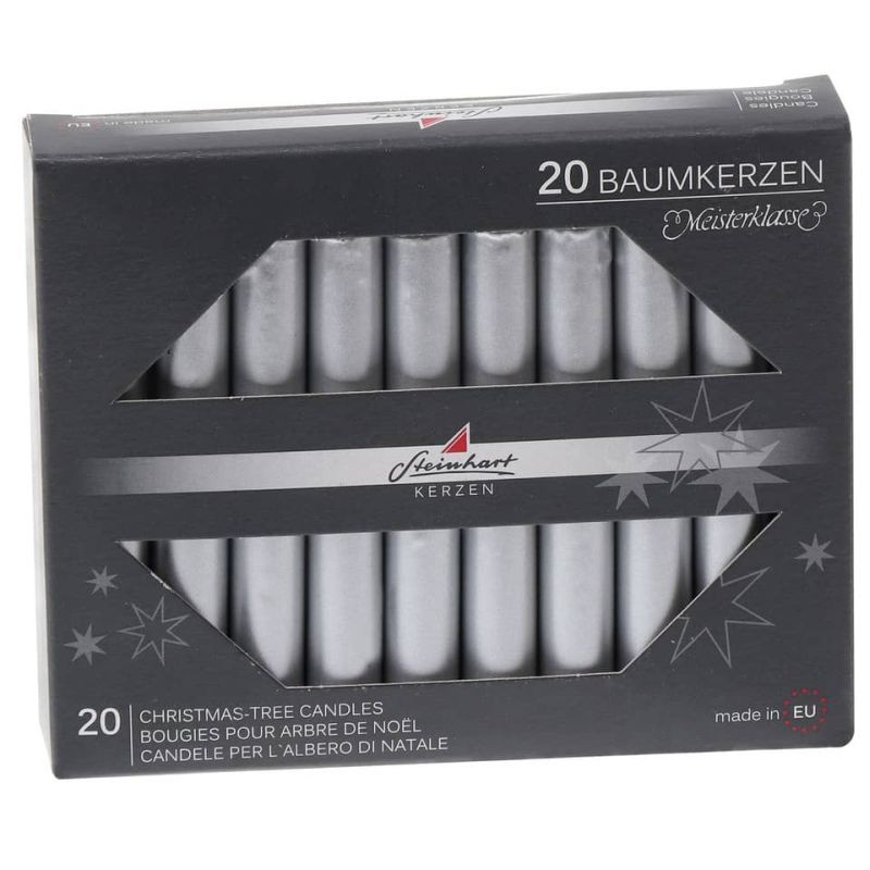 Steinhart Christbaumkerze silber 20 Stück