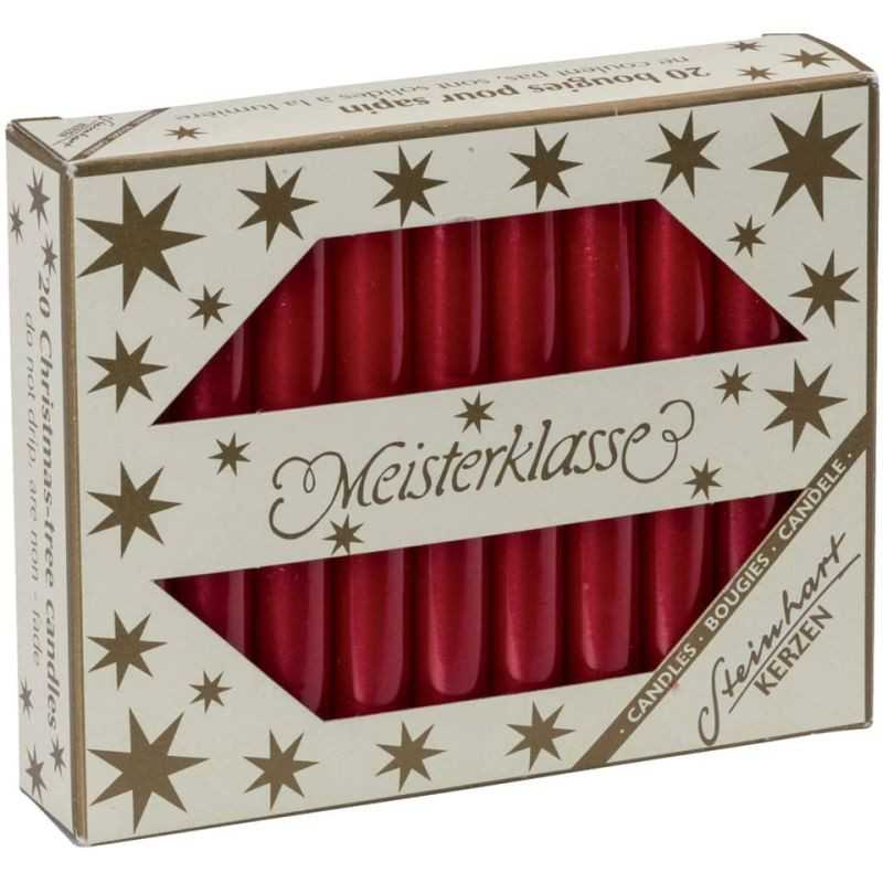 Steinhart Christbaumkerze rubin glänzend 20 Stück