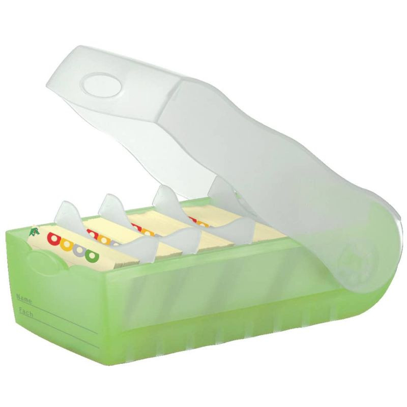 HAN Lernkartei A7 Croco grün-transluzent