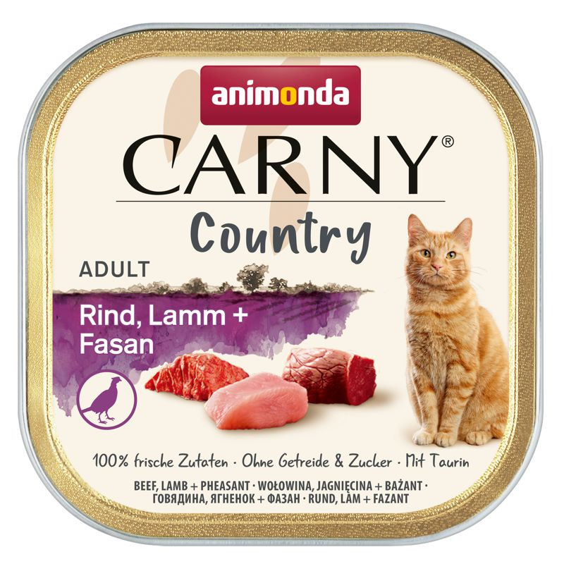 Animonda Carny Country Adult Rind, Lamm & Fasan Nassfutter Katze 32x100g