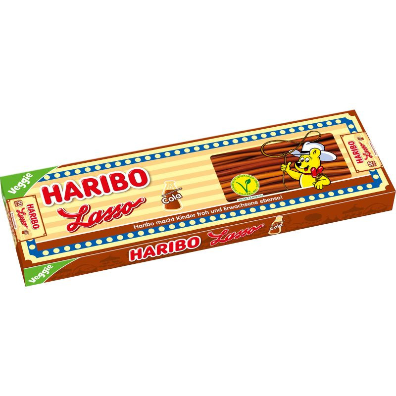 Haribo Lasso Cola Fruchtgummi 50 Stück Weiche Colaschnüre