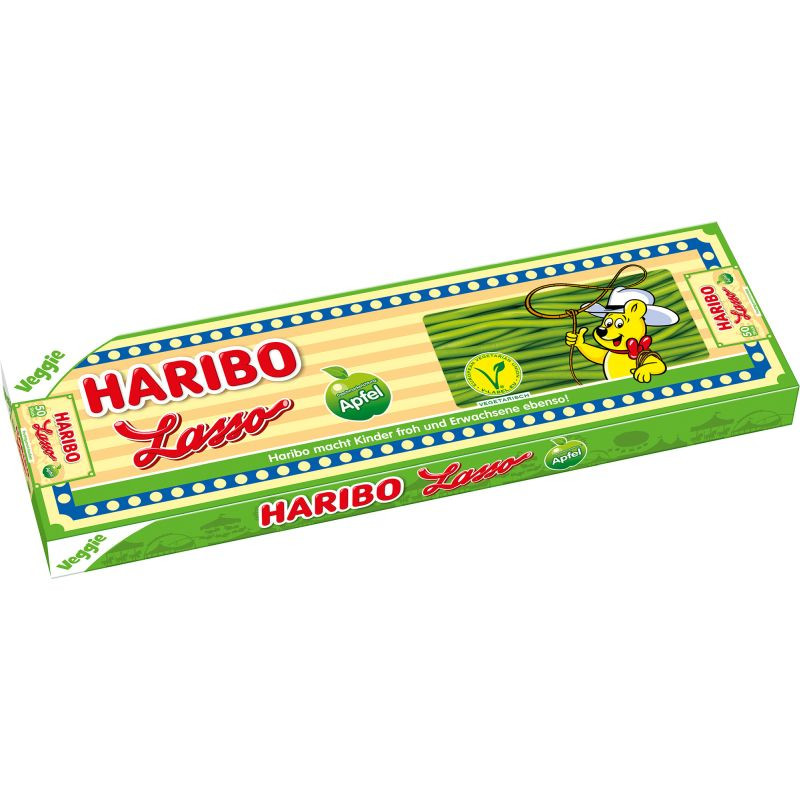 Haribo Lasso Apfel Fruchtgummi 50 Stück Weiche Schnüre mit Apfelgeschmack