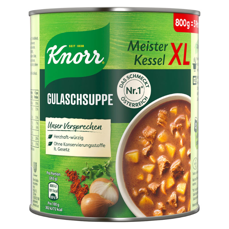 Knorr Meisterkessel XL Gulasch Suppe 3 Teller