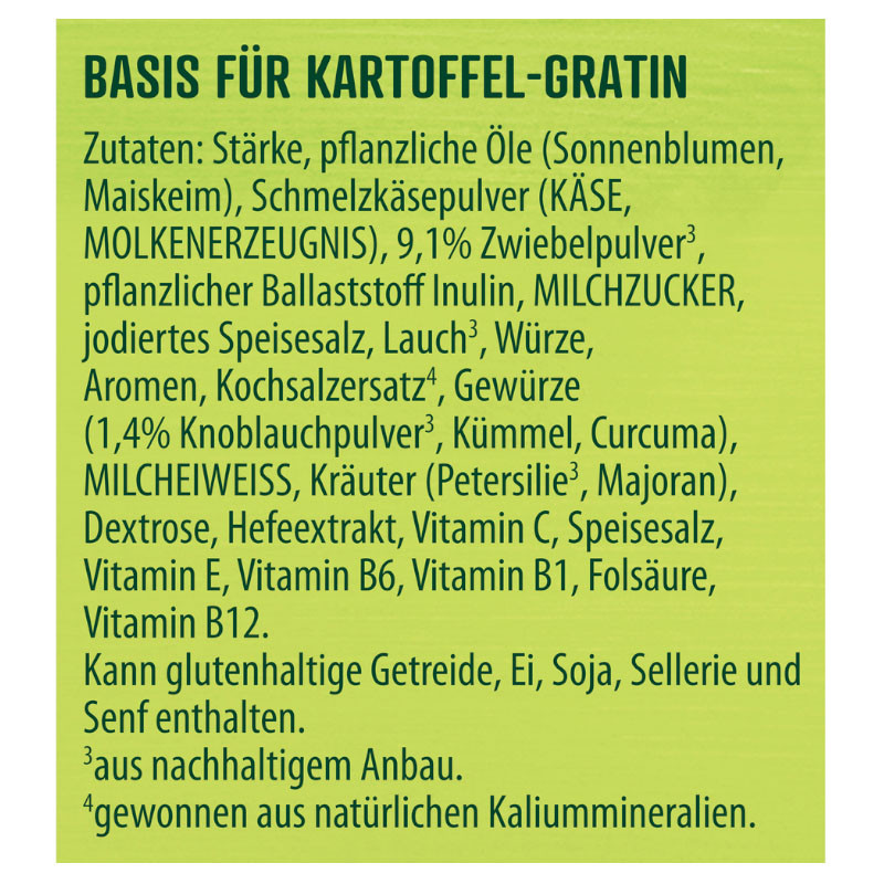 Knorr Vitamin Plus Basis für Kartoffel-Gratin 3 Portionen – Gesunde und köstliche Gratin-Option