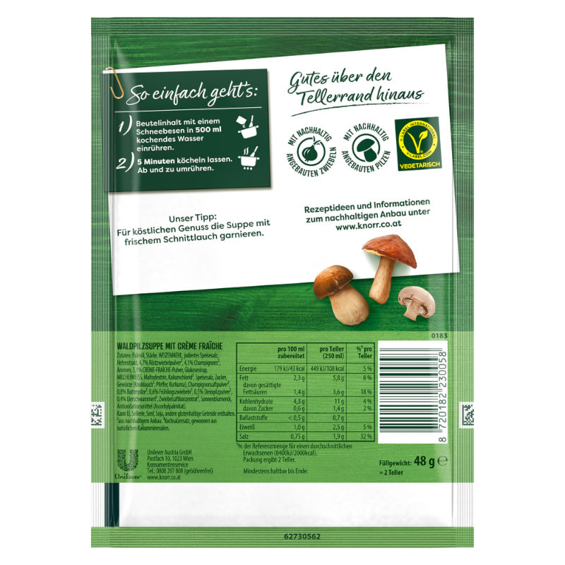 Knorr Kaiser Teller Waldpilz Suppe 2 Teller – Aromatisch und intensiv