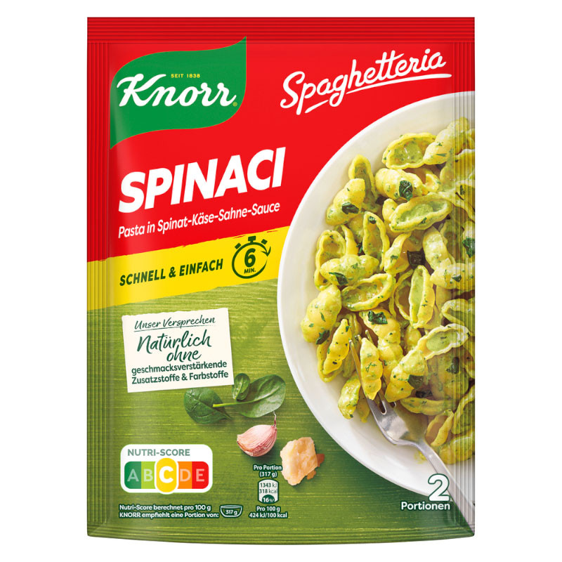 Knorr Spaghetteria Spinaci Nudel-Fertiggericht 160g