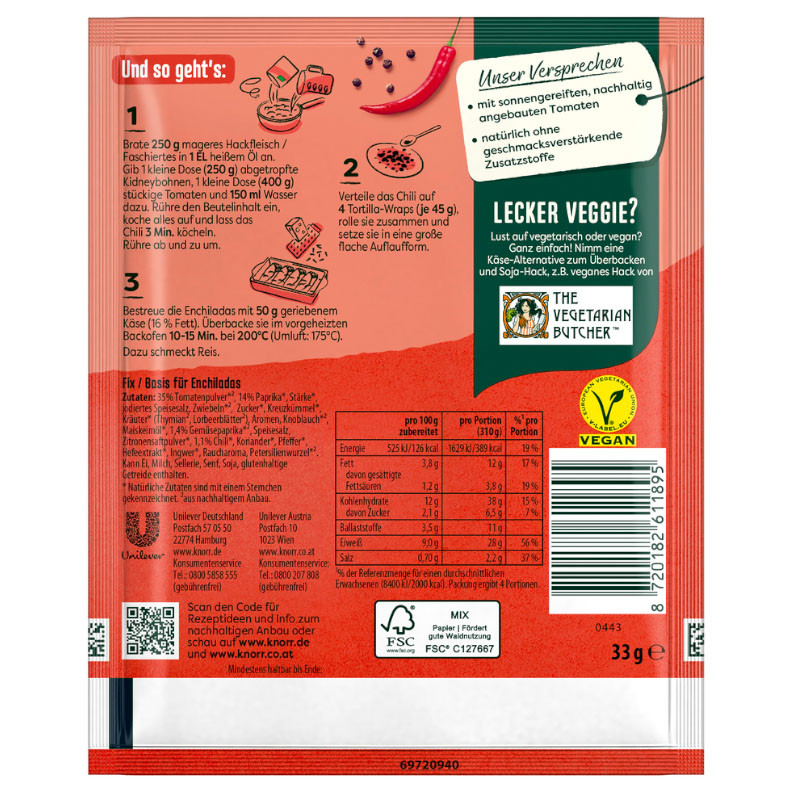 Knorr Basis Enchiladas 4 Portionen – Würzig, lecker und schnell zubereitet!