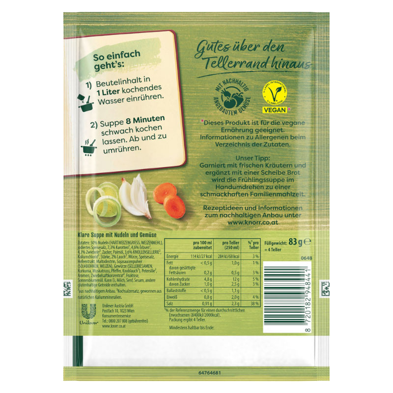 Knorr Bitte zu Tisch! Frühlings Suppe 4 Teller – Frisch, leicht und lecker!