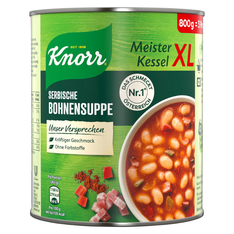 Knorr Meister Kessel XL Serbische Bohnensuppe 800 g