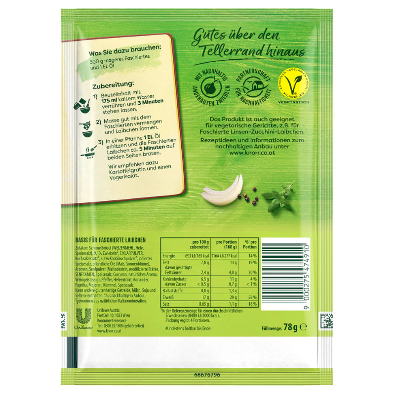 Knorr Basis Faschierte Laibchen 4 Portionen – Herzhaft und lecker!