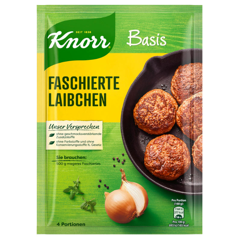 Knorr Basis Faschierte Laibchen 4 Portionen