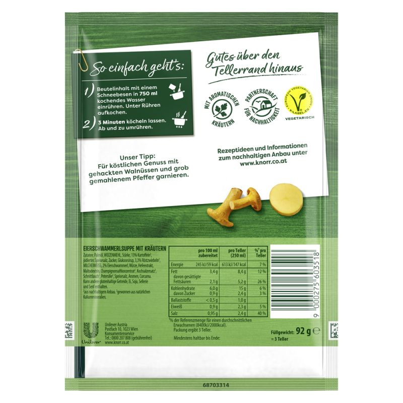 Knorr Kaiser Teller Eierschwammerl Suppe 3 Teller – Aromatisch und vollmundig