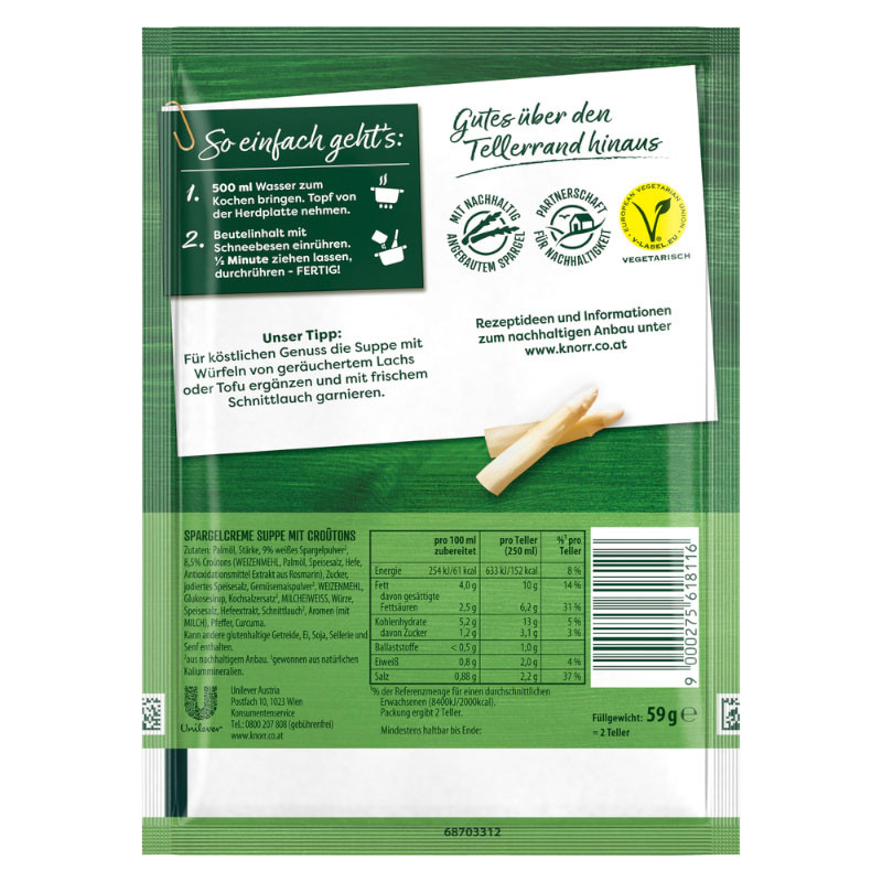 Knorr Die Schnelle Feine Spargelcreme Suppe 2 Teller – Cremig, zart und schnell!