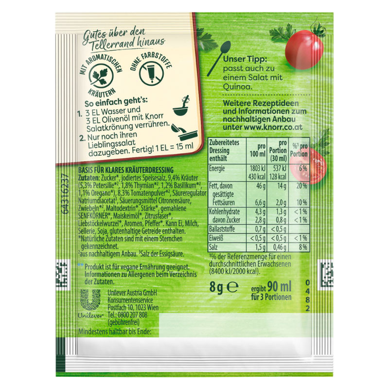 Knorr Salatkrönung Italienische Art Dressing 3er-Pack – Mediterran und würzig