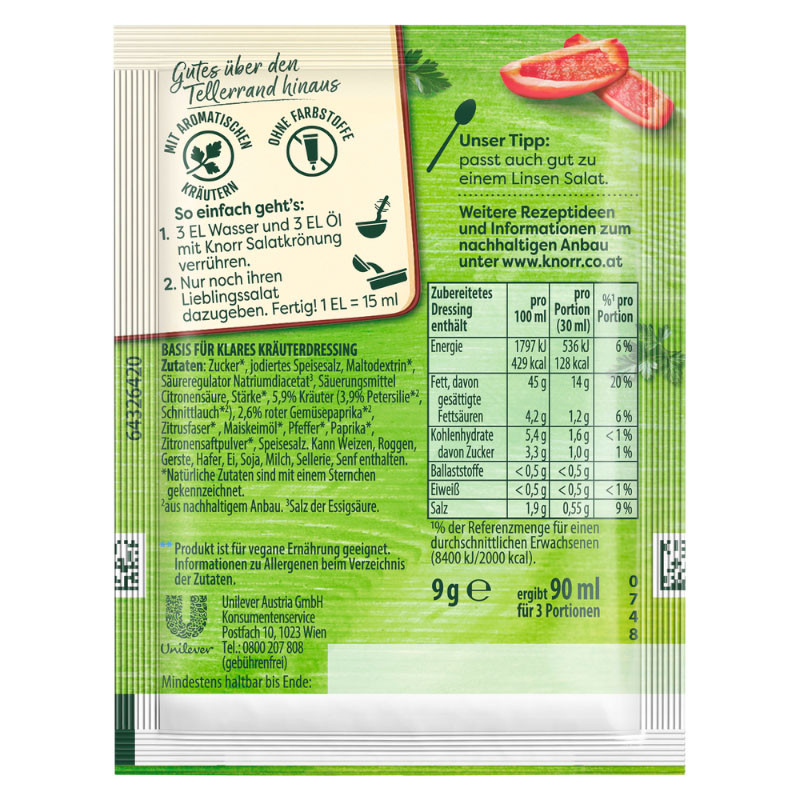 Knorr Salatkrönung Würzige Kräuter Dressing 3er-Pack – Aromatisch und pikant