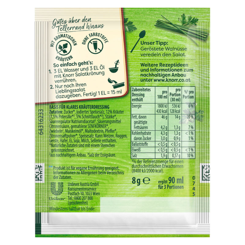 Knorr Salatkrönung Gartenkräuter Dressing 3er-Pack – Frisch und aromatisch