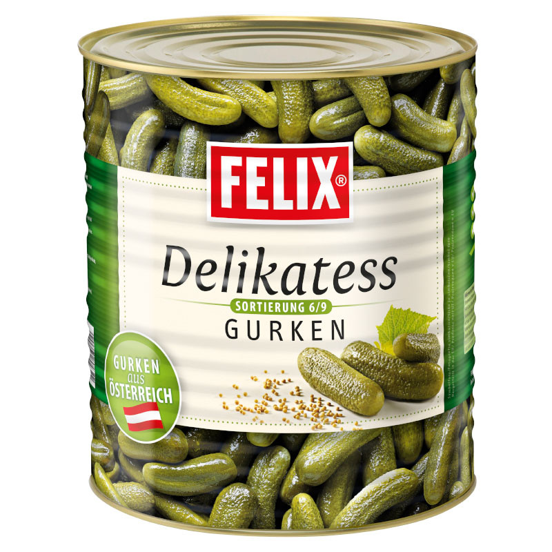 Felix Delikatess Gurken 9/12 10 l – Knackige Gurken in süß-saurer Marinade
