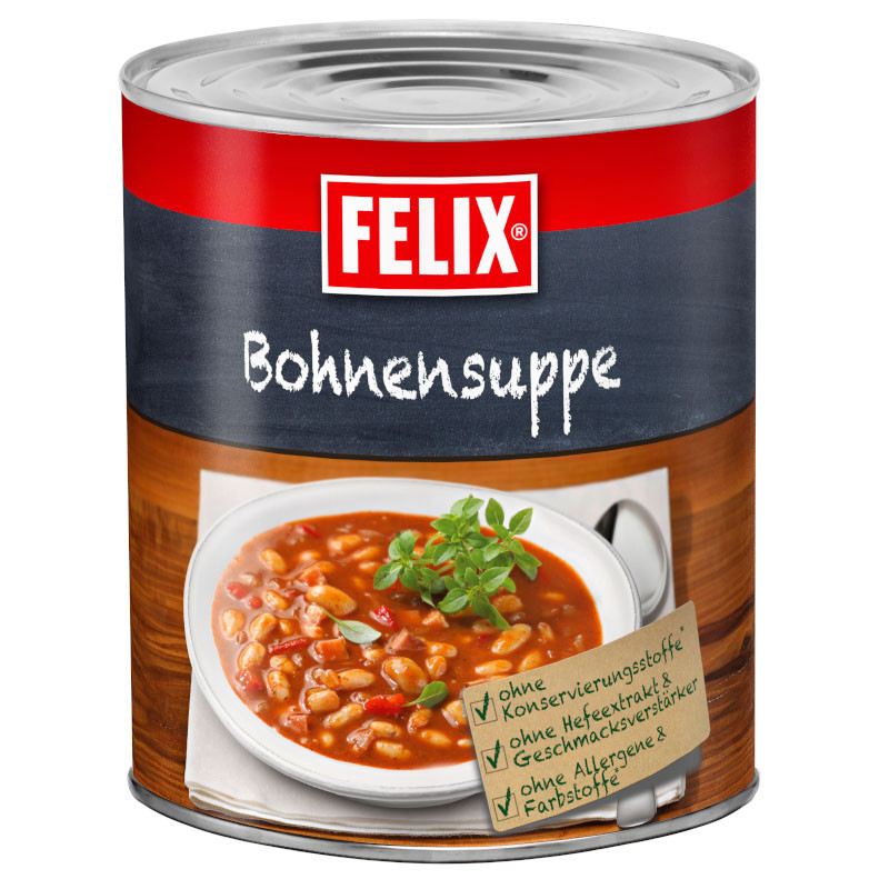 Felix Bohnensuppe 2900 g – Herzhaft gewürzt, mit Fleisch und weißen Bohnen