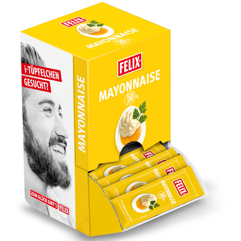 Felix Mayonnaise Portionen 50% Fett 100 x 18 g – Cremig & Vielseitig