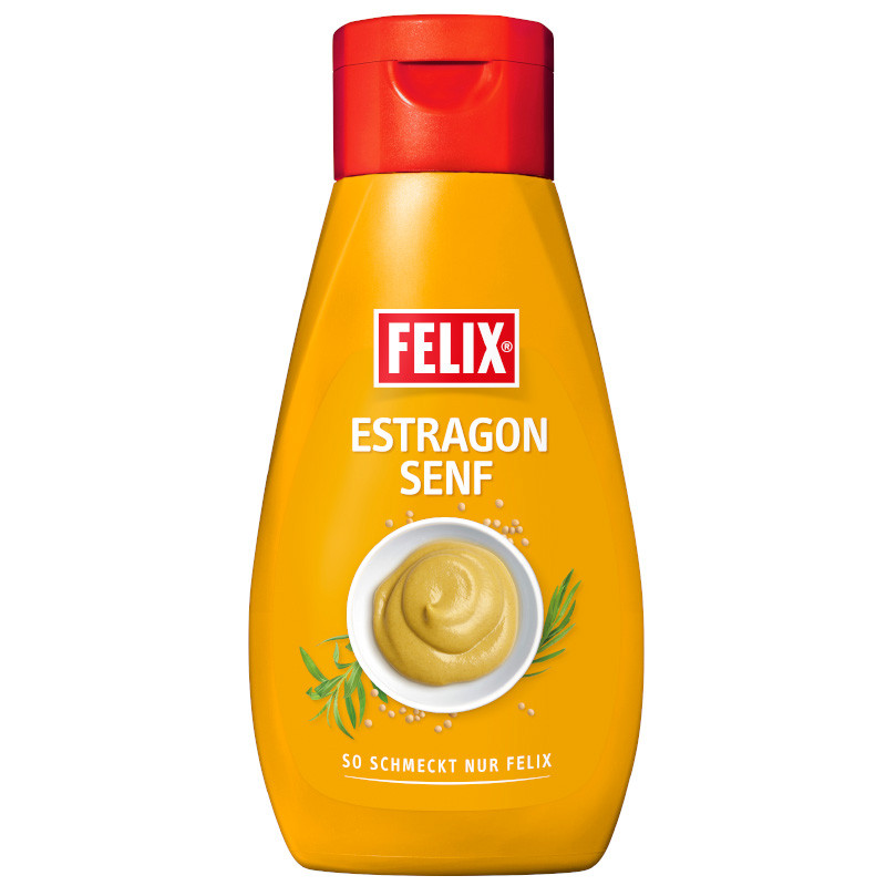 Felix Estragon Senf 450 g – Würzig-mildes Aroma aus frisch vermahlenen Senfkörnern